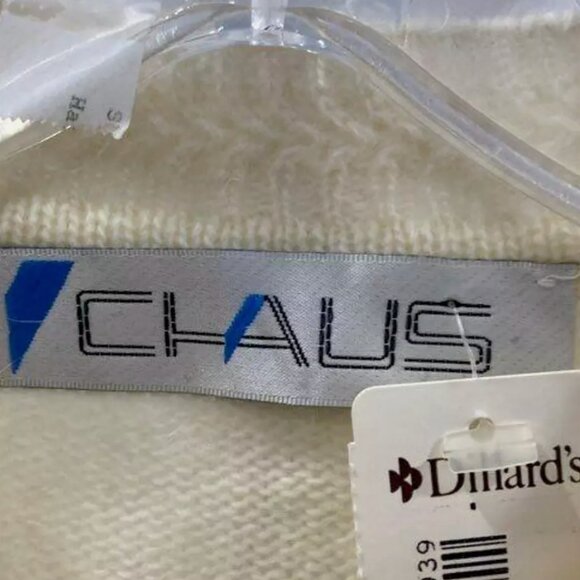 NEW VTG 80s 90s Lambswool Angora Short Sleeve Sweater Pullover Ivory Women's L - Picture 9 of 10